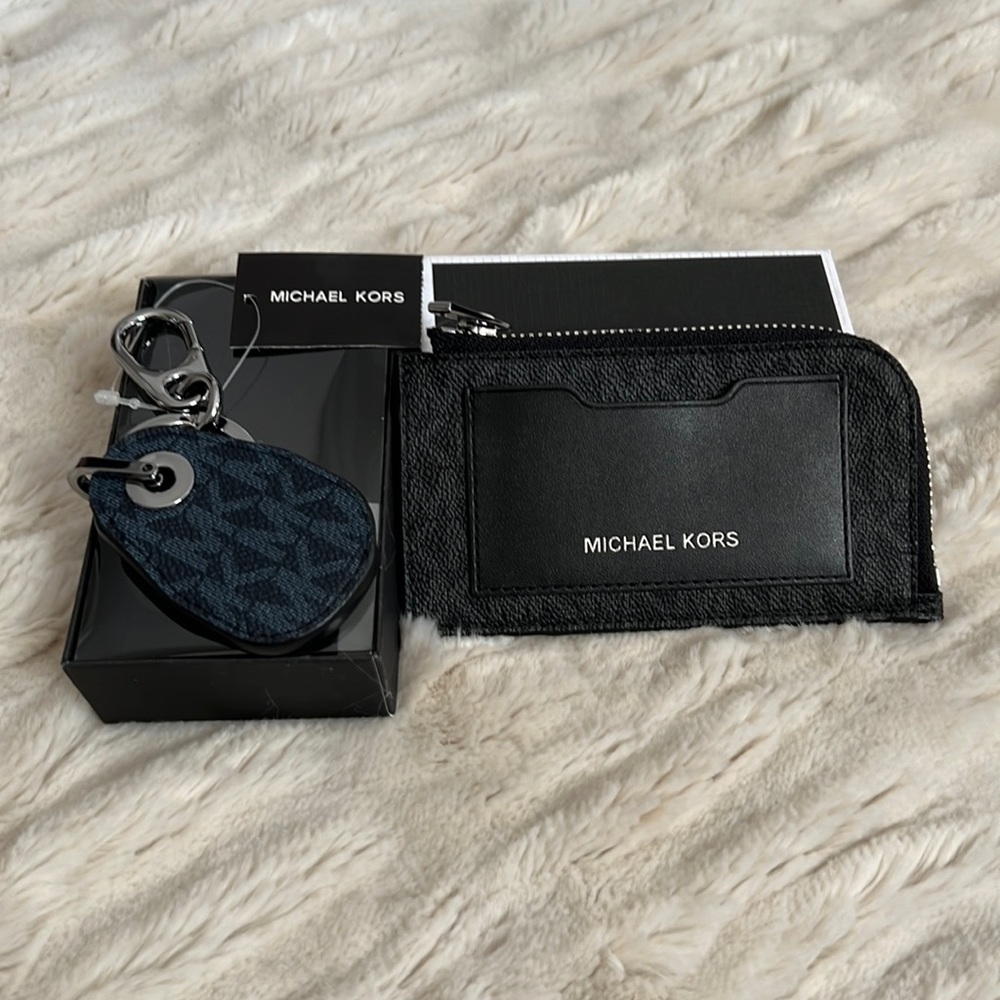 Michael Kors zip card holder and key chain